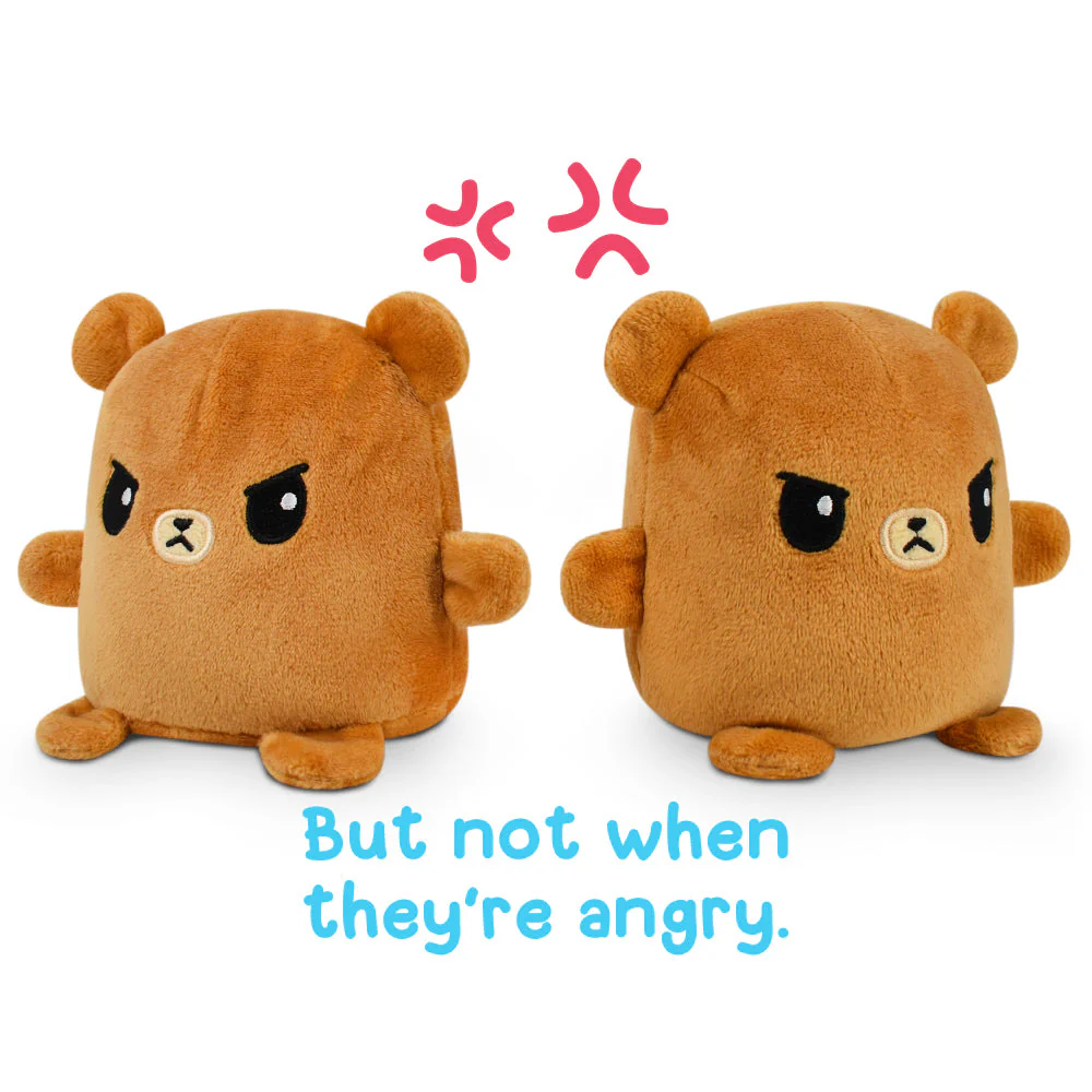 TeeTurtle Reversible Bear: Brown Plushmate (Mini) - Image 4